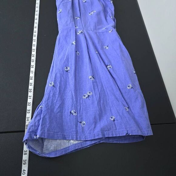 Old Navy Womens Floral Linen Romper Size XXL Blue V Neck Cottagecore Boho Beachy - Picture 9 of 10